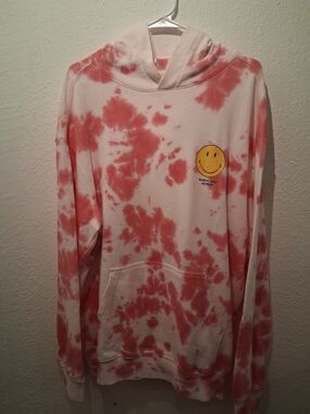 H&M Smiley Tie-Dye Hoodie - Pink & White H&M